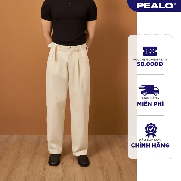 Quần ống suông nam PEALO vải kaki nhung casual pants trơn basic chất liệu mới Loose Pants SPT2