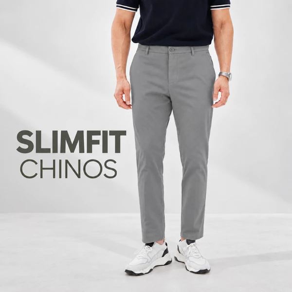 Quần kaki nam SLIMFIT CHINOS TORANO dáng basic túi chéo form chuẩn GABK014
