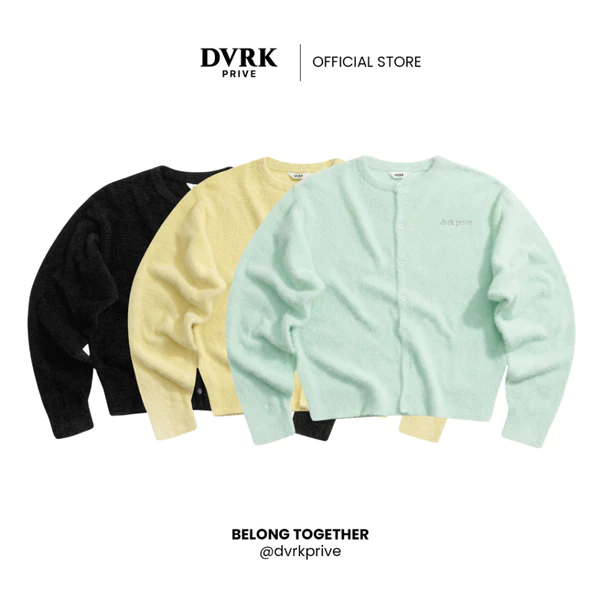 Áo Cardigan Nam Nữ Form Boxy Fit DVRK Privé Len Xù Cao Cấp Áo Khoác Couple Local Brand Chính Hãng