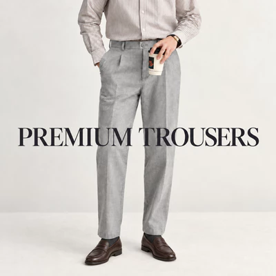 Quần âu nam PREMIUM TROUSERS TORANO  slimfit trơn cạp lót in logo GABT002