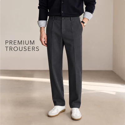 Quần âu nam PREMIUM TROUSERS TORANO  slimfit trơn cạp lót in logo lịch lãm, sang trọng GABT002