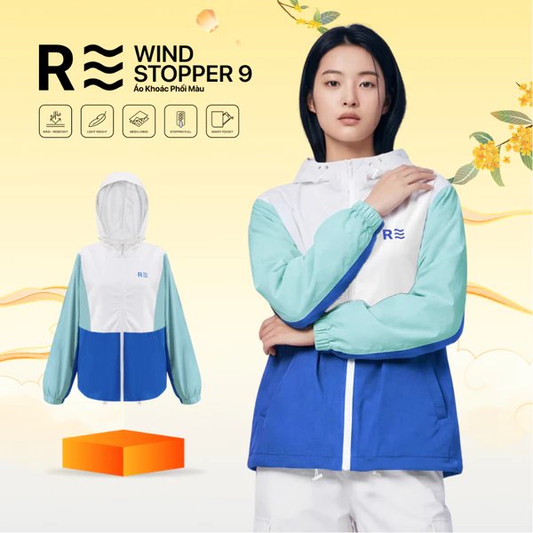 Áo khoác dù Unisex LIMEORANGE 2 lớp chắn gió trượt nước Windstopper 9 HU25257401