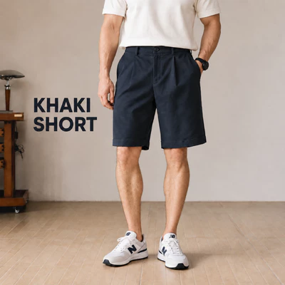 Quần short khaki nam SMART KHAKI SHORT TORANO thoáng khí, đứng form, thêu logo cao cấp HSBK800