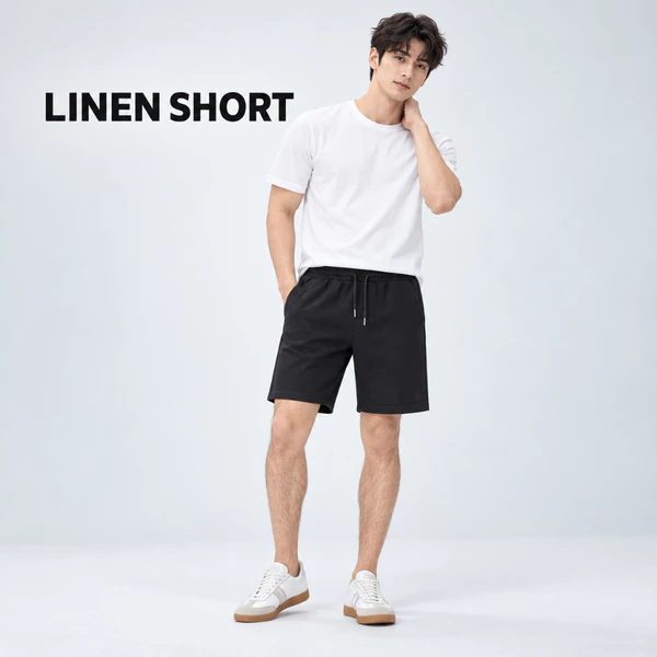 Quần short nỉ nam SMART LINEN SHORT TORANO Cạp Chun, Dây Rút Mềm Mại, Thoáng Mát, Form Năng Động HSBS800