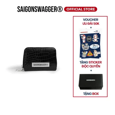 Ví Da Vân Khoá Kéo SAIGONSWAGGER® SGS “LUNE EMBOSSED” ZIP AROUND WALLET