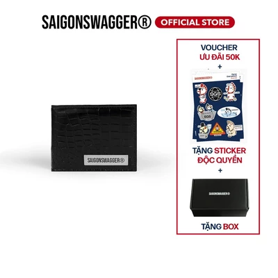 Ví Da Vân Nam Cao Cấp SAIGONSWAGGER® SGS “LUNE EMBOSSED”  BI-FOLD WALLET Bóp Da