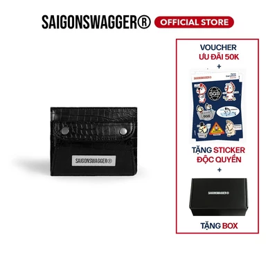 Ví Da Vân Cao Cấp SAIGONSWAGGER® SGS “LUNE EMBOSSED” BUTTON FLAP WALLET