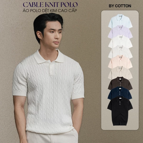 Áo Polo Dệt Kim Nam Cable Knit Multi Color - BY COTTON