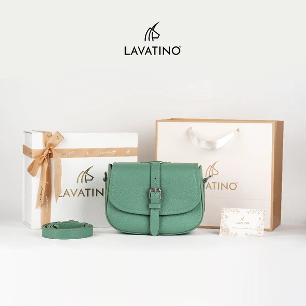 Túi Xách Nữ Đeo Chéo Da Bò Thật Cao Cấp LAVATINO, Phong Cách Thanh Lịch- LUNA BAG TNB01