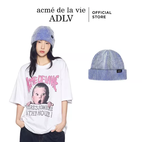 Mũ Beanie Two Tone Label Màu Xanh dương - Hàng chính hãng
