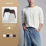 Áo thun cổ Henley DINOMAN Cotton Borip Mềm Mại Thoáng Mát Co Giãn Linh Hoạt Đi Học Đi Chơi AP012