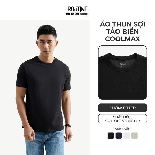 Áo Thun Ngắn Tay Vải Cotton Cooling Trơn Form Fitted - Routine 10S25TSS001R1