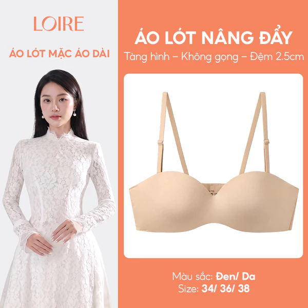 Áo Lót Nâng Ngực Không Gọng Đệm 2.5cm Chất Su Đúc Mềm Mịn Loirechic BRNC148