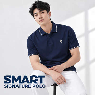Áo polo SMART SIGNATURE POLO TORANO trơn bo kẻ thanh lịch, trẻ trung HSTP904