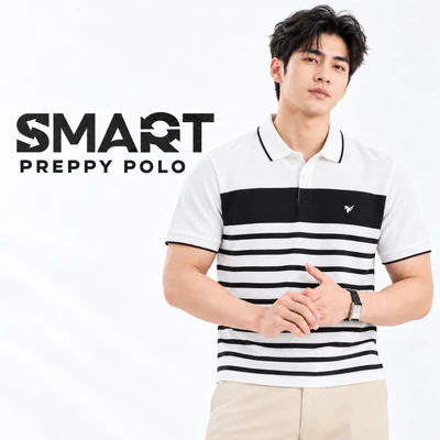 Áo polo PREPPY POLO TORANO kẻ ngang in logo ngực thanh lịch, trẻ trung GSTP041