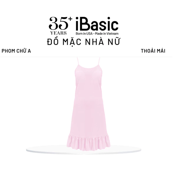Đầm ngủ nữ iBasic thun lạnh 2 dây màu pastel SW090