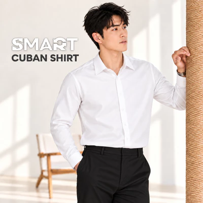 Sơ mi dài tay CUBAN SHIRT TORANO trơn Chất vải mềm mại, thấm hút tốt GATB013