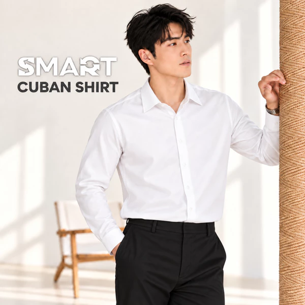 Sơ mi dài tay CUBAN SHIRT TORANO trơn Chất vải mềm mại, thấm hút tốt GATB013