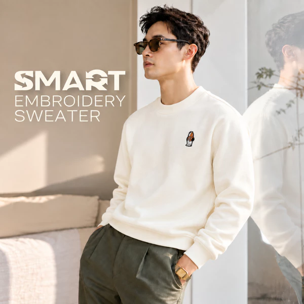Áo nỉ EMBROIDERY SWEATER TORANO dài tay họa tiết thêu logo ngựa chất liệu cao cấp không bai xù GWTW823