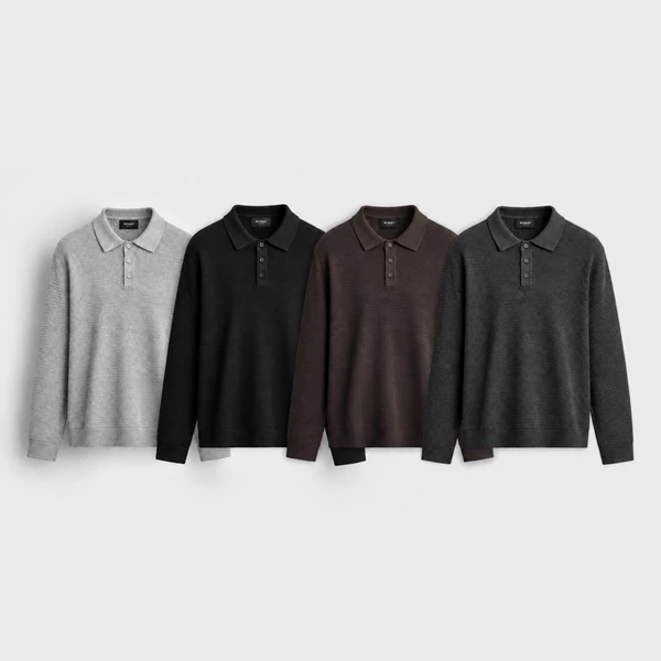 Áo len dài tay ROWAY PREMIUM chất liệu len cotton | Len dài tay cổ bẻ