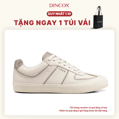 Giày Sneaker Da Nam Nữ DC36 MILK TEA DINCOX Shoes Đế Bằng
