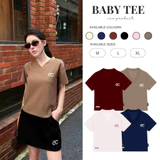 Áo Phông Baby Tee Cổ Tim ECOCHIC B163 Chất Liệu Thun Mỹ Co Giãn 4 Chiều Vừa Vặn Local Brand Chính Hãng