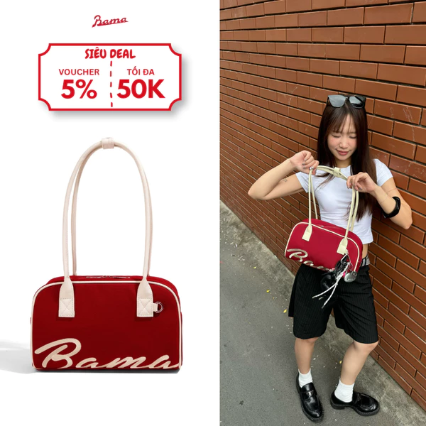 Túi tote đeo vai nam nữ BAMA RUMOR Bag túi xách vải phối da chống nước nhiều ngăn đi chơi dạo phố