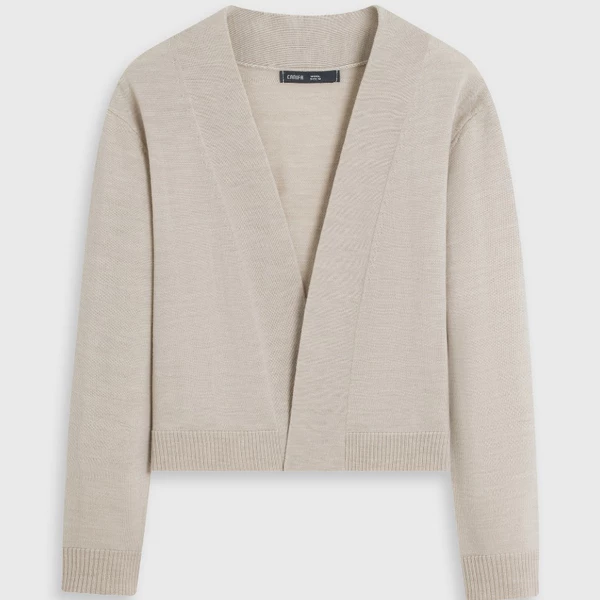 Áo cadigan nữ len wool dáng ngắn hiện đại thời thượng CANIFA 6TC26W003