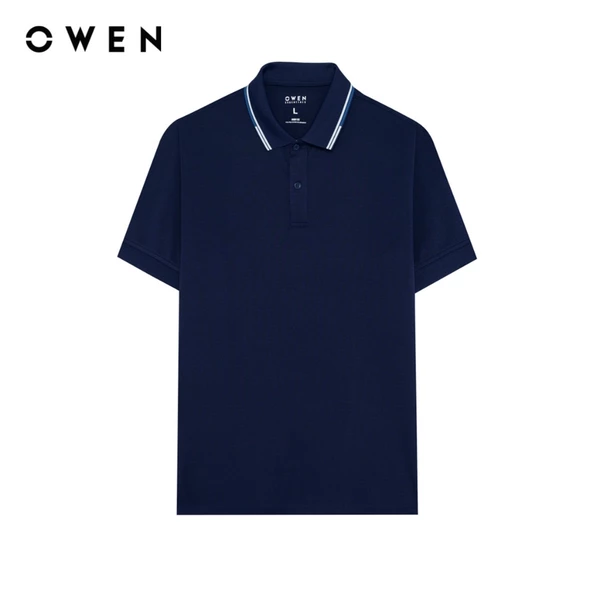 OWEN - Áo Polo ngắn tay Body fit APV258035R26 màu xanh tím than chất liệu Poly Spandex