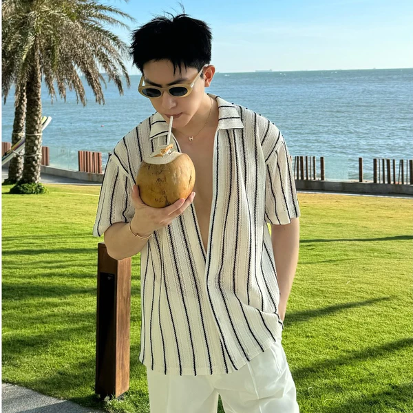 Áo Sơ Mi Nam Dệt Lưới Ngắn Tay Form Dáng Suông Thích Hợp Mùa Hè Thoáng Mát Năng Động ZUTEE