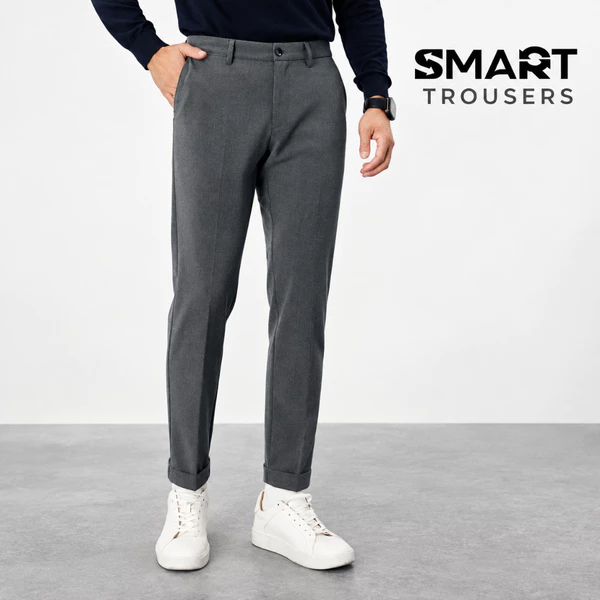 Quần âu nam SMART TROUSERS TORANO slimfit trơn cạp chun túi chéo thêu logo lịch lãm, phong độ GABT892