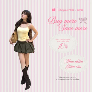 DOTTIE - Chân váy bí xếp ly - Xanh rêu - S0304