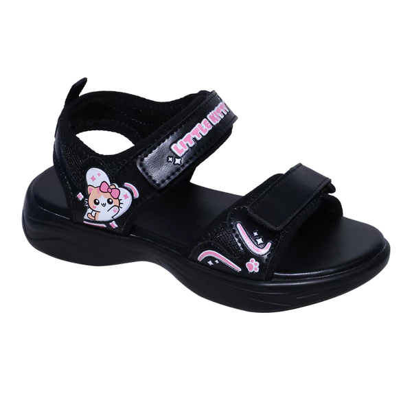 Sandal đế bằng bé gái Bita's SOB.303 (Đen + Hồng + Kem)