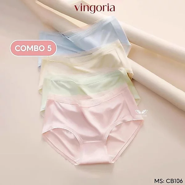 Combo 5 quần lót cotton VINGO/VINGORIA kháng khuẩn viền ren CB106