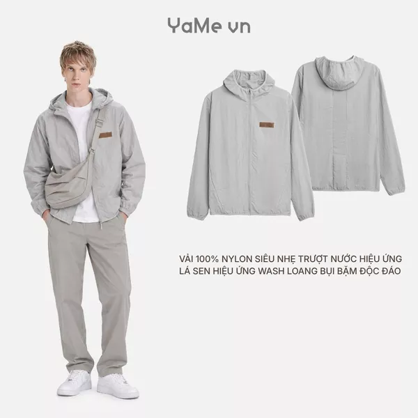 Áo khoác dù loang màu, có nón, phom ôm vừa F2 - Non Branded 069 2625387 |YaMe|