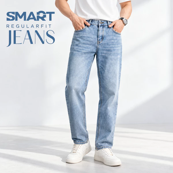 Quần Jeans SMART JEANS TORANO Nam basic regularfit thêu logo ở túi đồng hồ dày dặn siêu bền không phai màu GABJ902