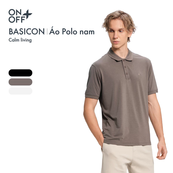 BASICON | Áo polo nam phom regular Bề mặt vải Cool Touch mát lạnh chất liệu viscose pha polyamide mềm mượt ONOFF