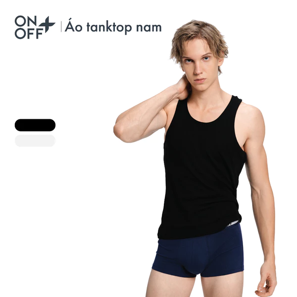 Áo ba lỗ nam tanktop coolpass Cotton tổng hợp kiểu dệt rib thoáng khí làm mát nhanh - ONOFF 18IA25A022