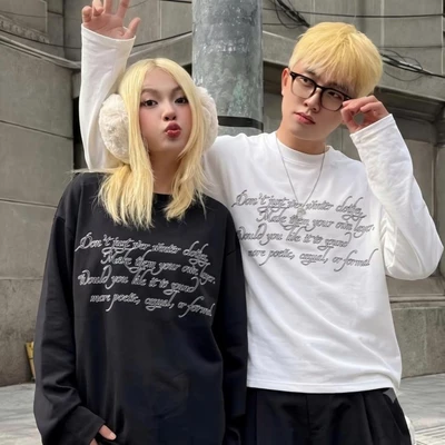 Áo Thun Dài Tay Long Sleeve From Rộng Cổ Tròn Unisex Nam Nữ Phong Cách Basic Áo Thu Đông PT01