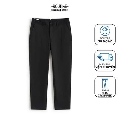 Quần Kaki Nam Cotton Trơn Form Slim Cropped - Routine 10F25PCA019