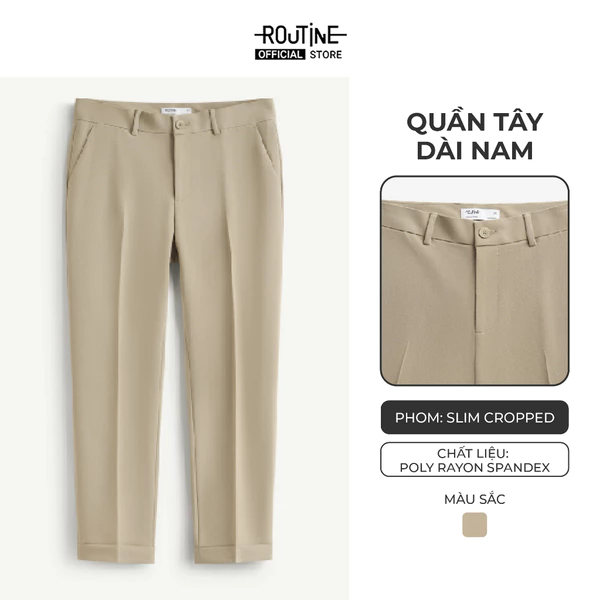 Quần Tây Dài Nam Form Slim Cropped - Routine 10S25PFO001R1