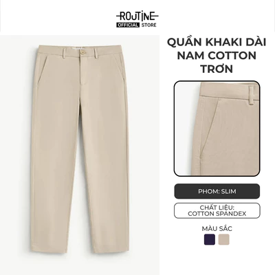 Quần Khaki Dài Nam Cotton Trơn Form Slim - Routine 10F24PCA004R1
