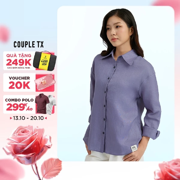 Áo Sơ Mi Nữ Tay Dài Couple TX Basic Chất Liệu Vải Linen Cao Cấp Thời Trang, Thanh Lịch, Sang Trọng Form Rộng WBL 2036