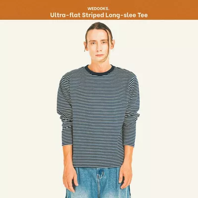 ÁO THUN TAY DÀI COTTON SỌC NGANG BASIC - 𝐔𝐋𝐓𝐑𝐀𝐅𝐋𝐀𝐓 𝐒𝐓𝐑𝐈𝐏𝐄𝐃 𝐋𝐎𝐍𝐆 𝐒𝐋𝐄𝐄𝐕𝐄 𝐓𝐄𝐄