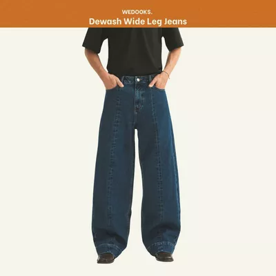 QUẦN JEANS WASH ỐNG RỘNG CHẤT LIỆU DENIM DÀY DẶN - 𝐃𝐄𝐖𝐀𝐒𝐇 𝐖𝐈𝐃𝐄𝐋𝐄𝐆 𝐉𝐄𝐀𝐍𝐒