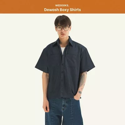 ÁO SƠ MI JEANS TAY NGẮN FORM BOXY - 𝐃𝐄𝐖𝐀𝐒𝐇 𝐁𝐎𝐗𝐘 𝐒𝐇𝐎𝐑𝐓 𝐒𝐋𝐄𝐄𝐕𝐄 𝐒𝐇𝐈𝐑𝐓𝐒