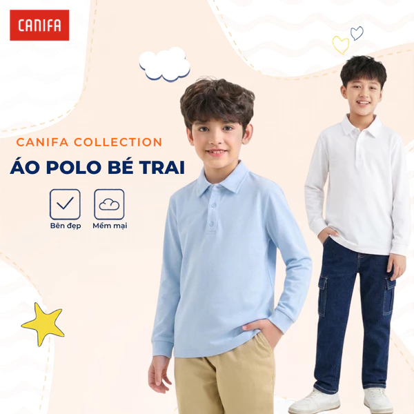 Áo polo bé trai dài tay chỉn chu lịch sự CANIFA 2TP26W001