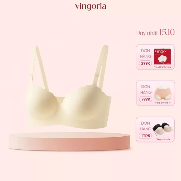 Áo lót nữ không gọng mút bàn tay nâng ngực VINGO/VINGORIA chất liệu su mềm mại bản lưng to S283 - S436
