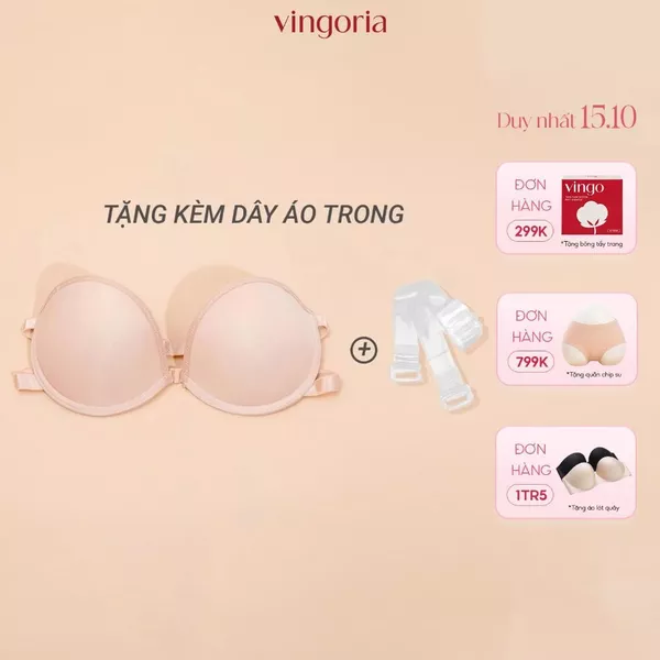 Áo quây nâng ngực tặng kèm dây lưng trong VINGO/VINGORIA có gọng đệm silicon chống tụt S391