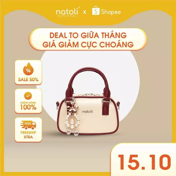 Túi đeo chéo da nam nữ NATOLI, túi xách cầm tay nam nữ chống nước cao cấp BST Color-Block Crossbody Bag T39